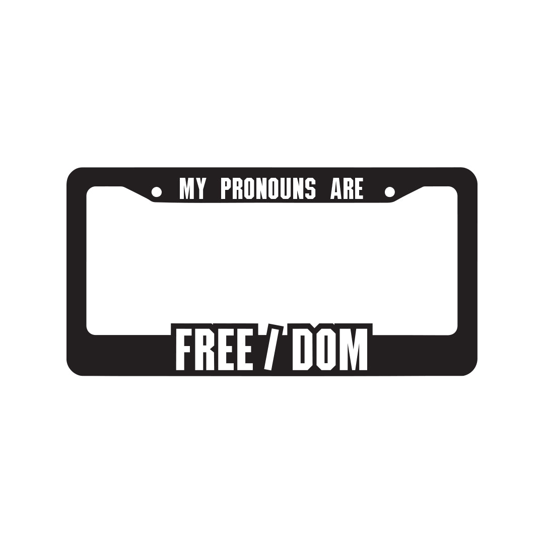 Pronouns License Plate Frame